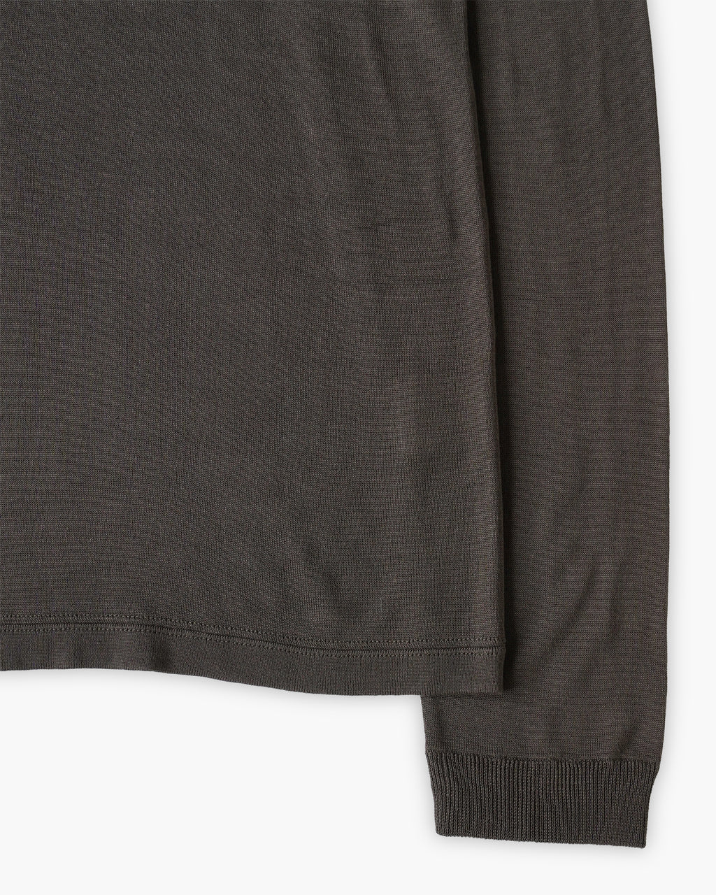 100% Washable Silk Tee L/S - Charcoal Brown