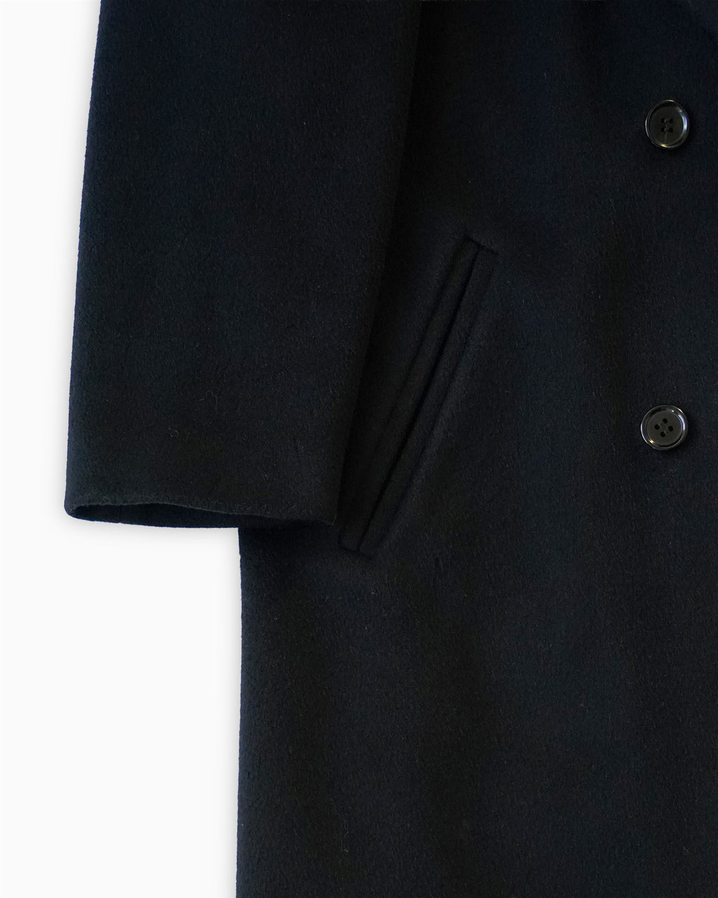 Wool Black Coat - Made in USA