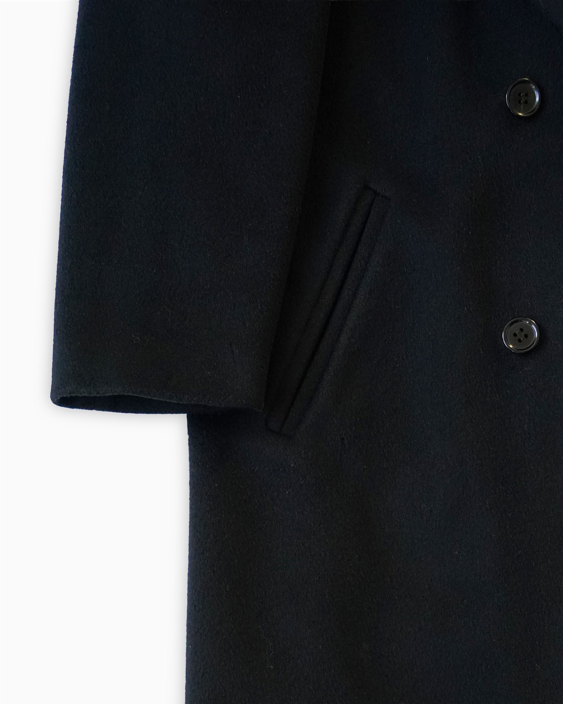 Wool Black Coat - Made in USA