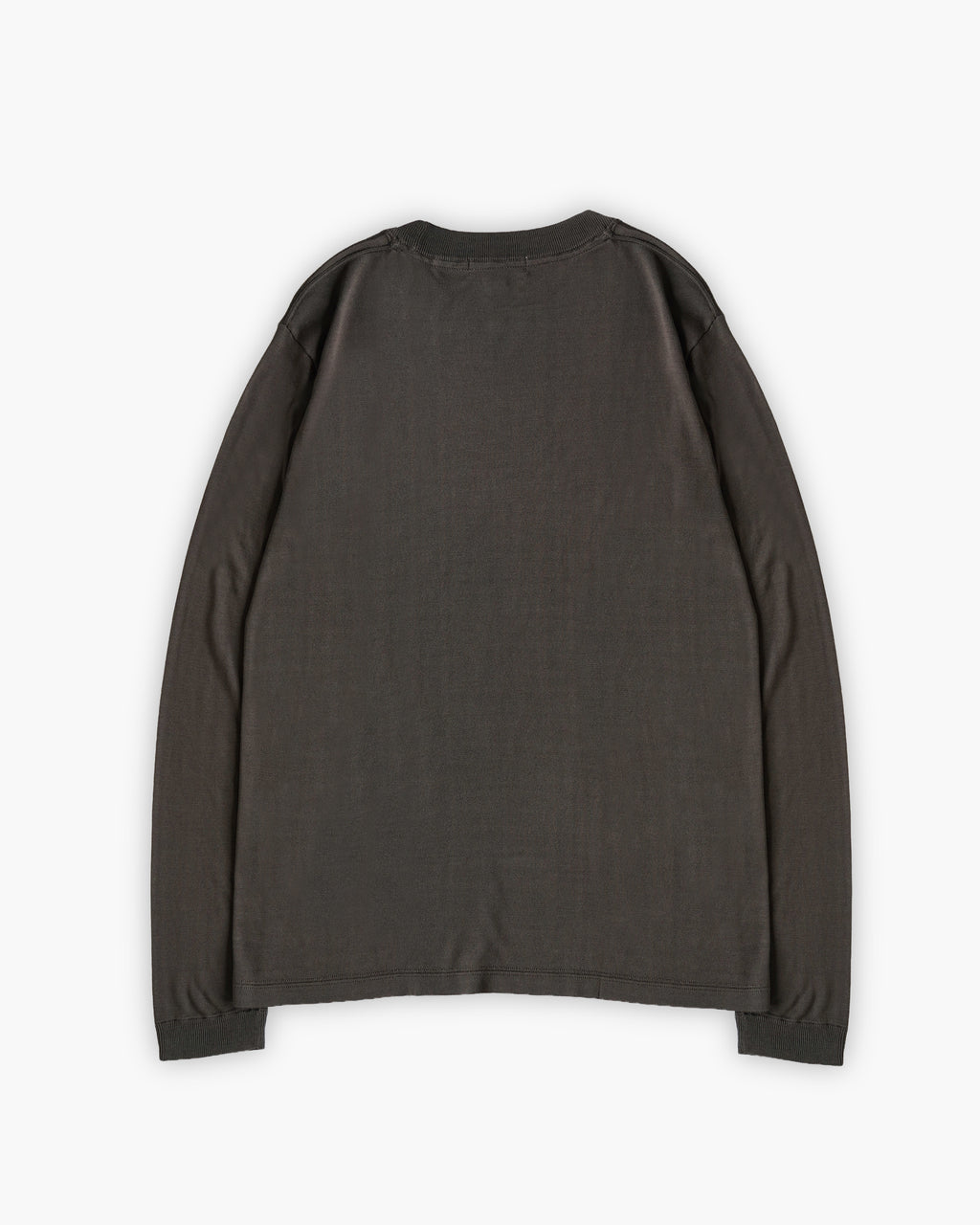 100% Washable Silk Tee L/S - Charcoal Brown