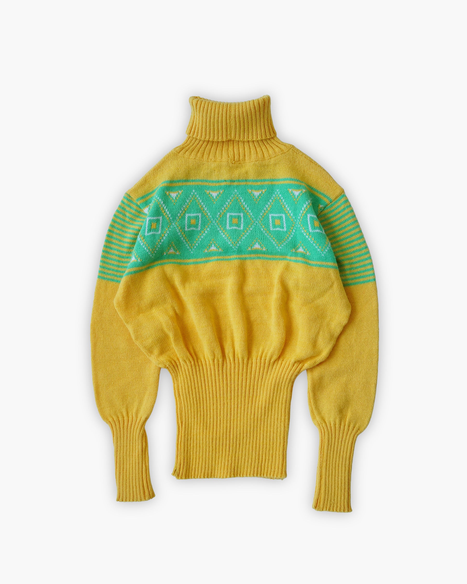 Patterned Turtleneck Knit Sweater