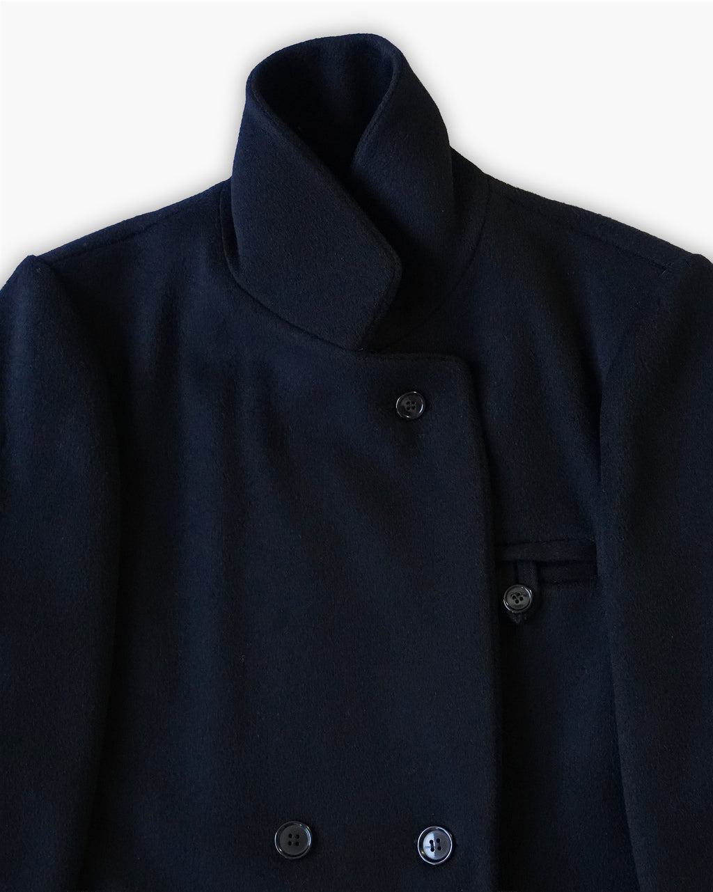 Wool Black Coat - Made in USA