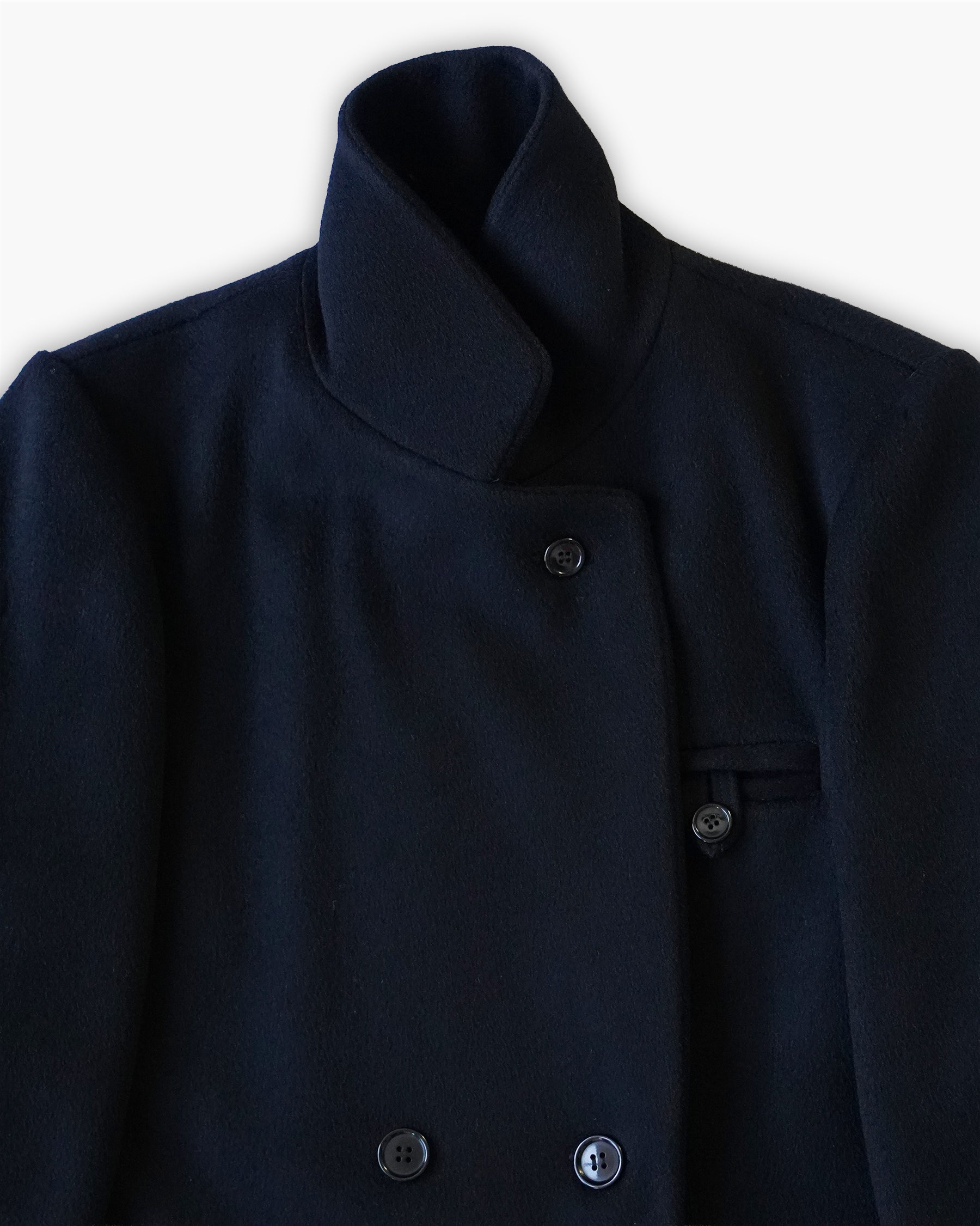 Wool Black Coat - Made in USA
