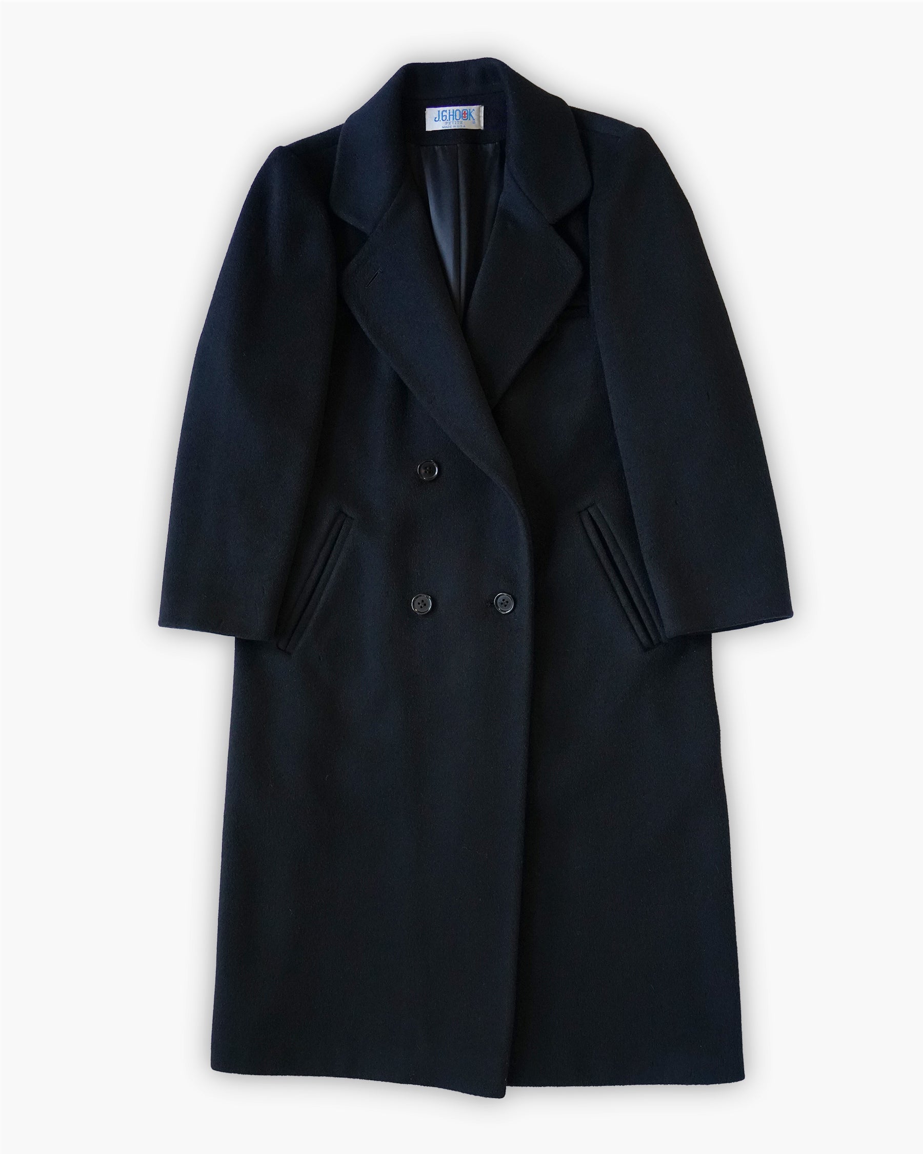 Wool Black Coat - Made in USA