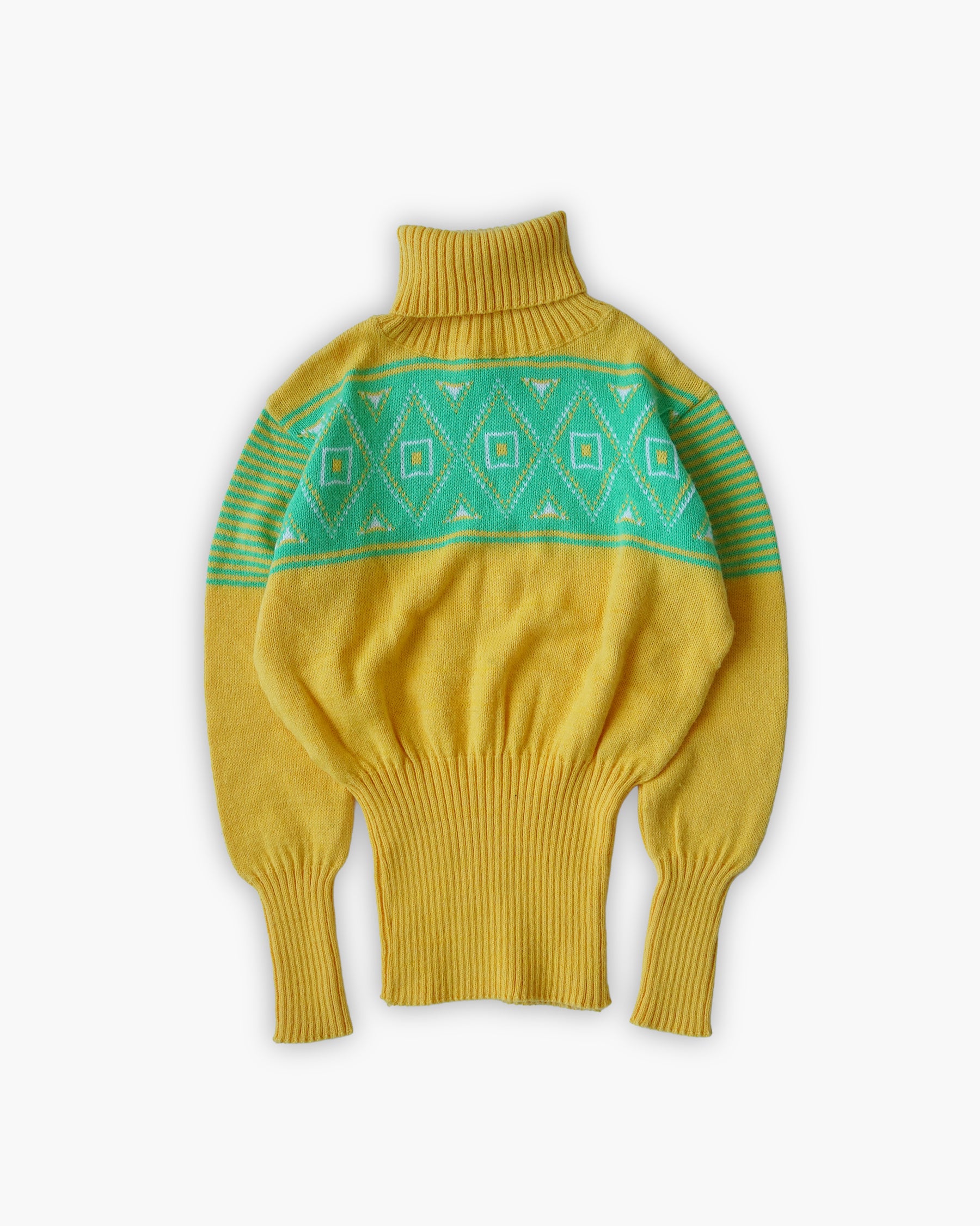 Patterned Turtleneck Knit Sweater