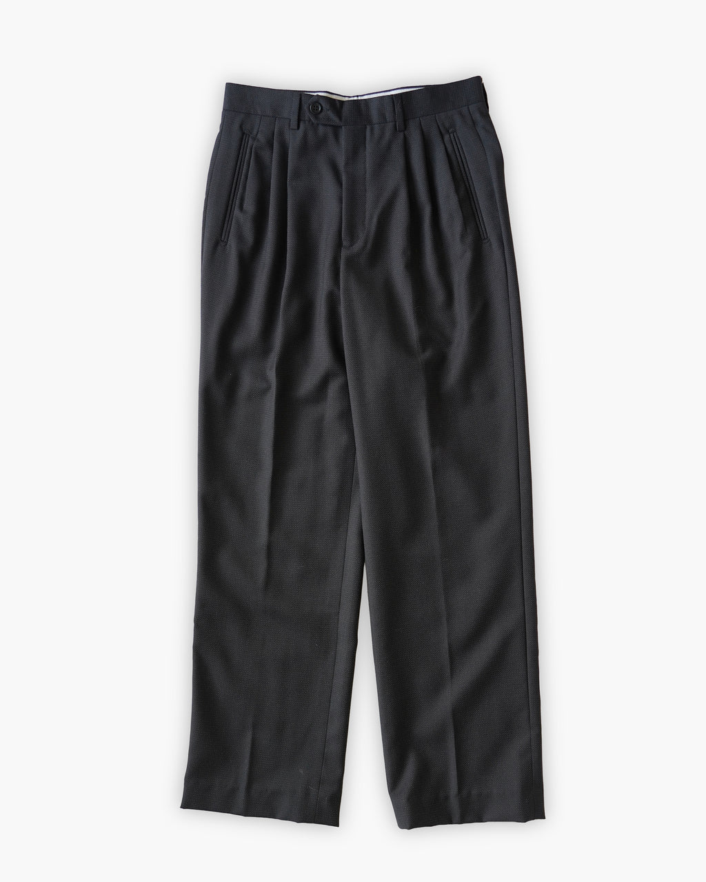 100% Wool Two-Tuck Wide Trousers