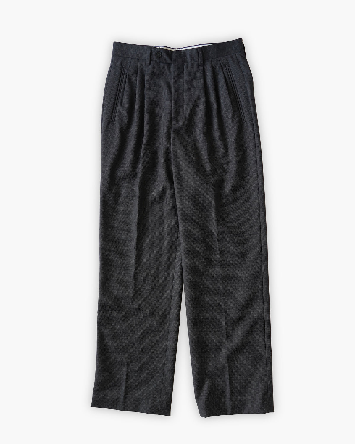 100% Wool Two-Tuck Wide Trousers