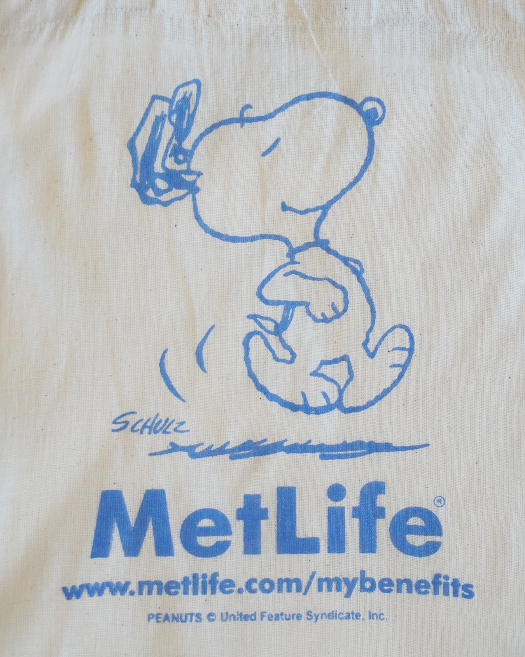 Snoopy × MetLife Cotton Tote Bag
