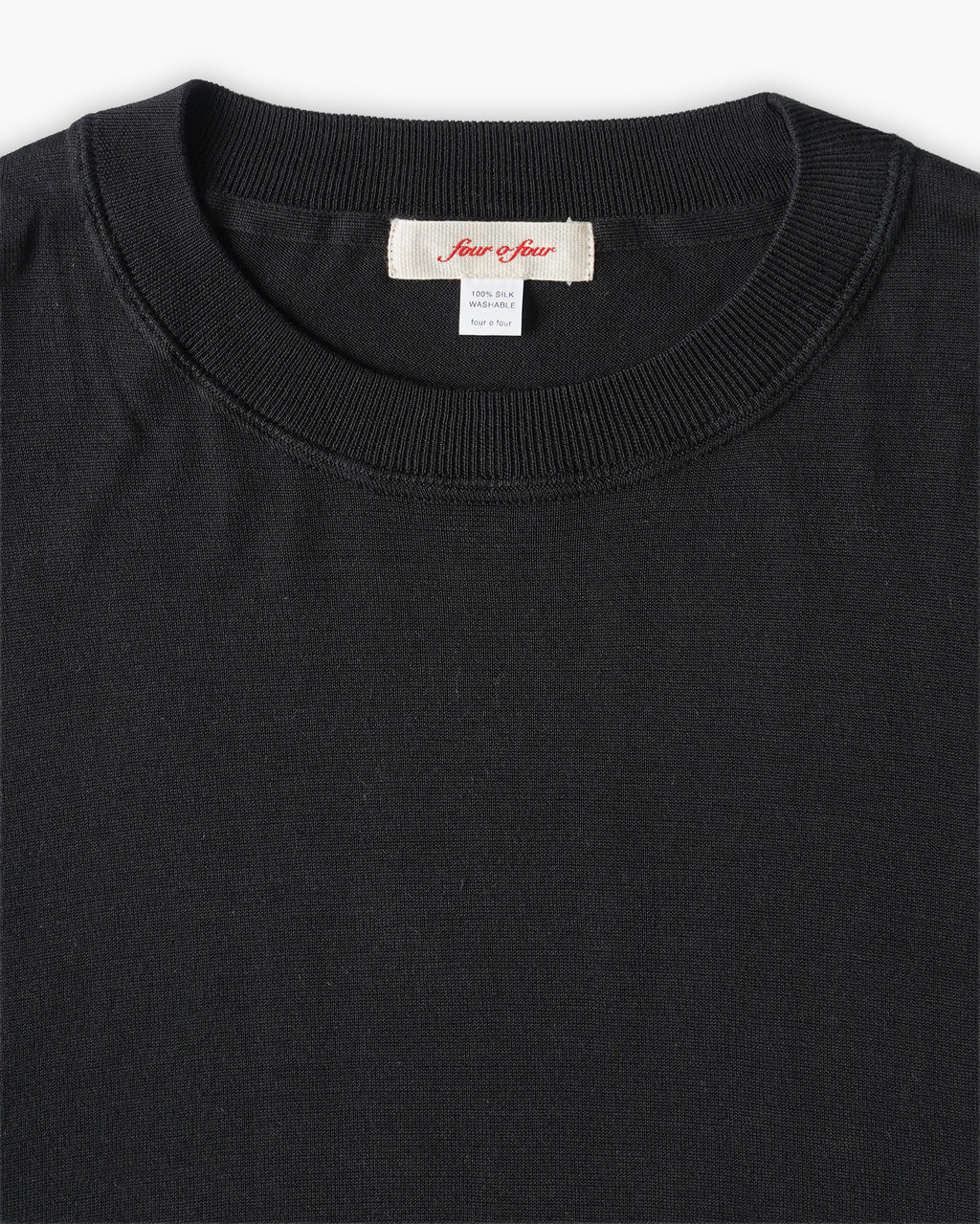 100% Washable Silk Tee L/S - Black