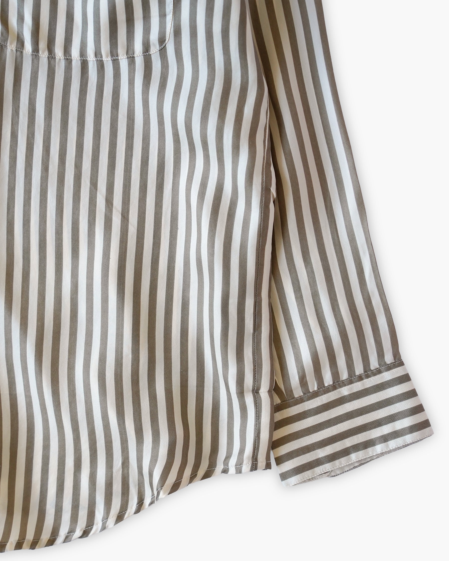 "GOOUCH" 100% Silk Striped L/S Shirts - Yellow