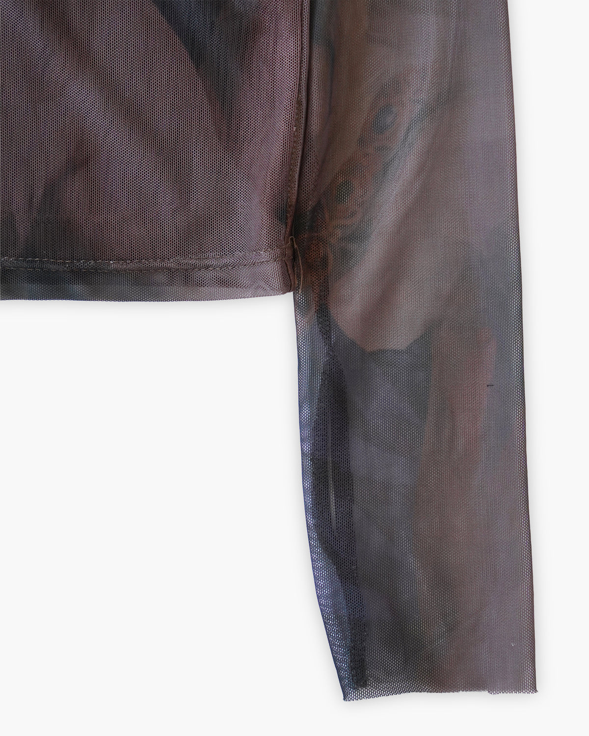 Art Print Sheer High Neck Top