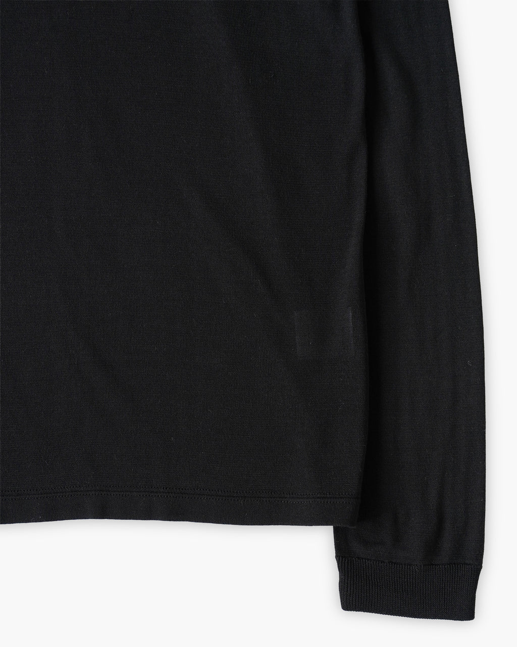 100% Washable Silk Tee L/S - Black