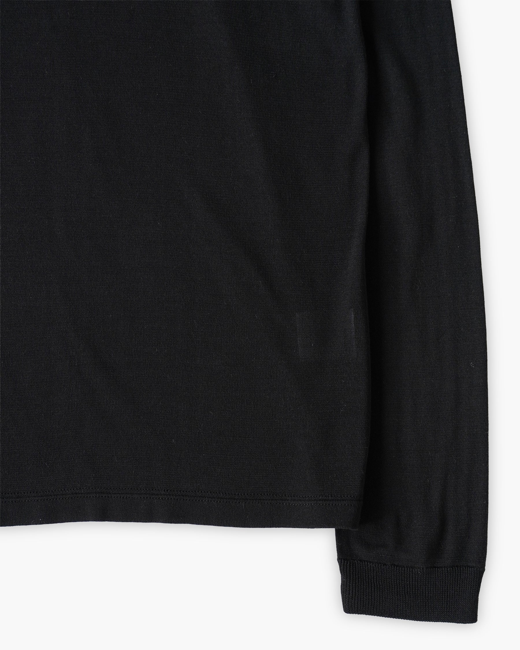 100% Washable Silk Tee L/S - Black