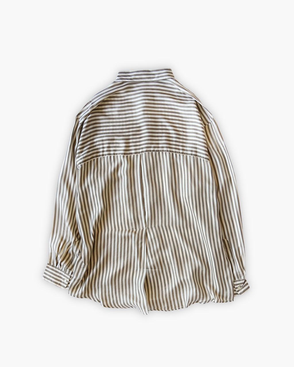 "GOOUCH" 100% Silk Striped L/S Shirts - Yellow