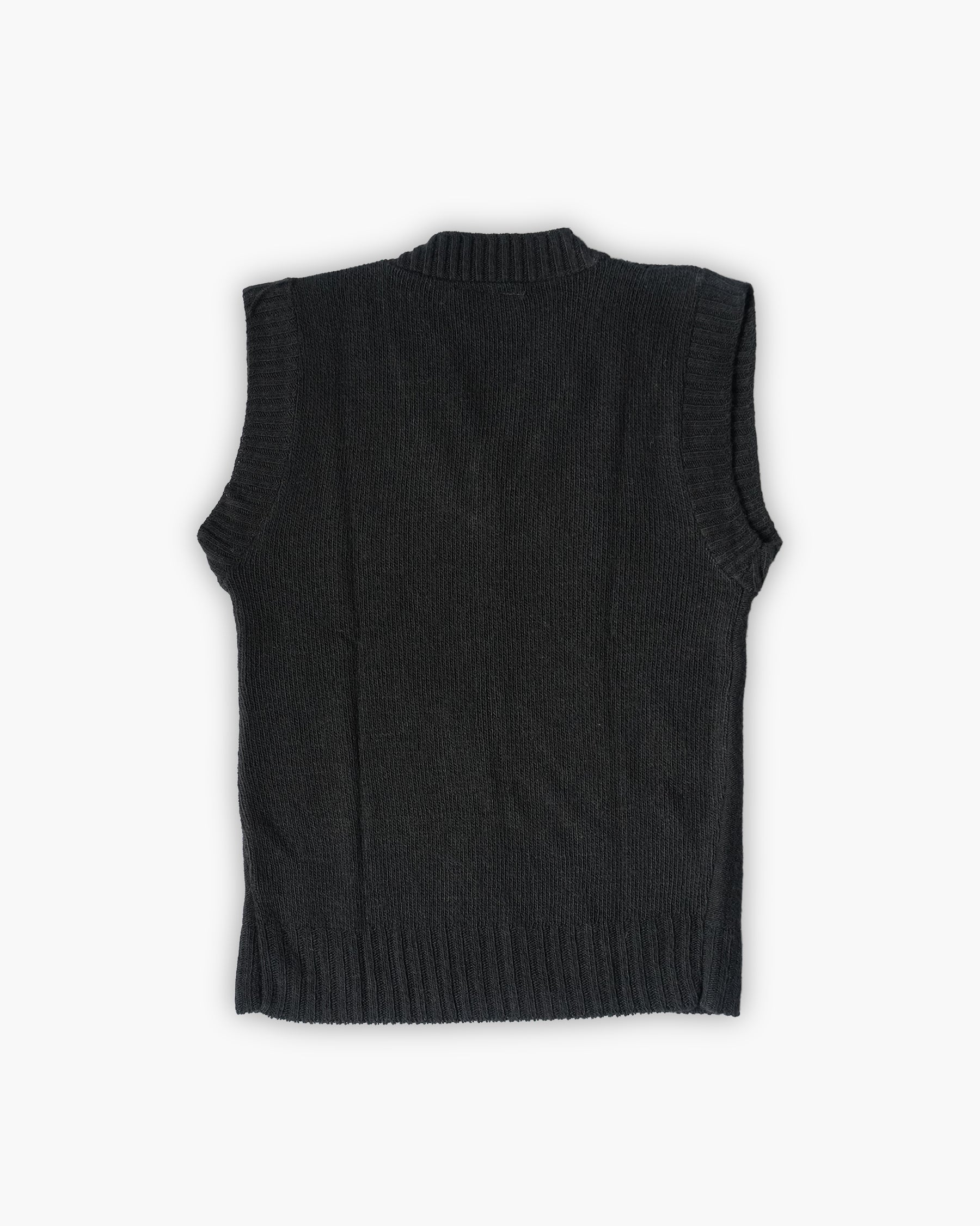 Acrylic Knit Vest - Black