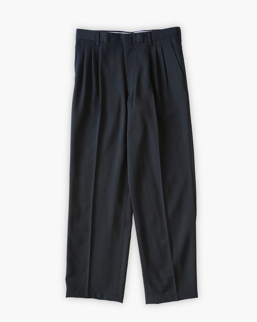 Two-Tuck Wide Trousers – Black