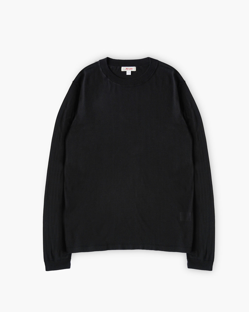 100% Washable Silk Tee L/S - Black