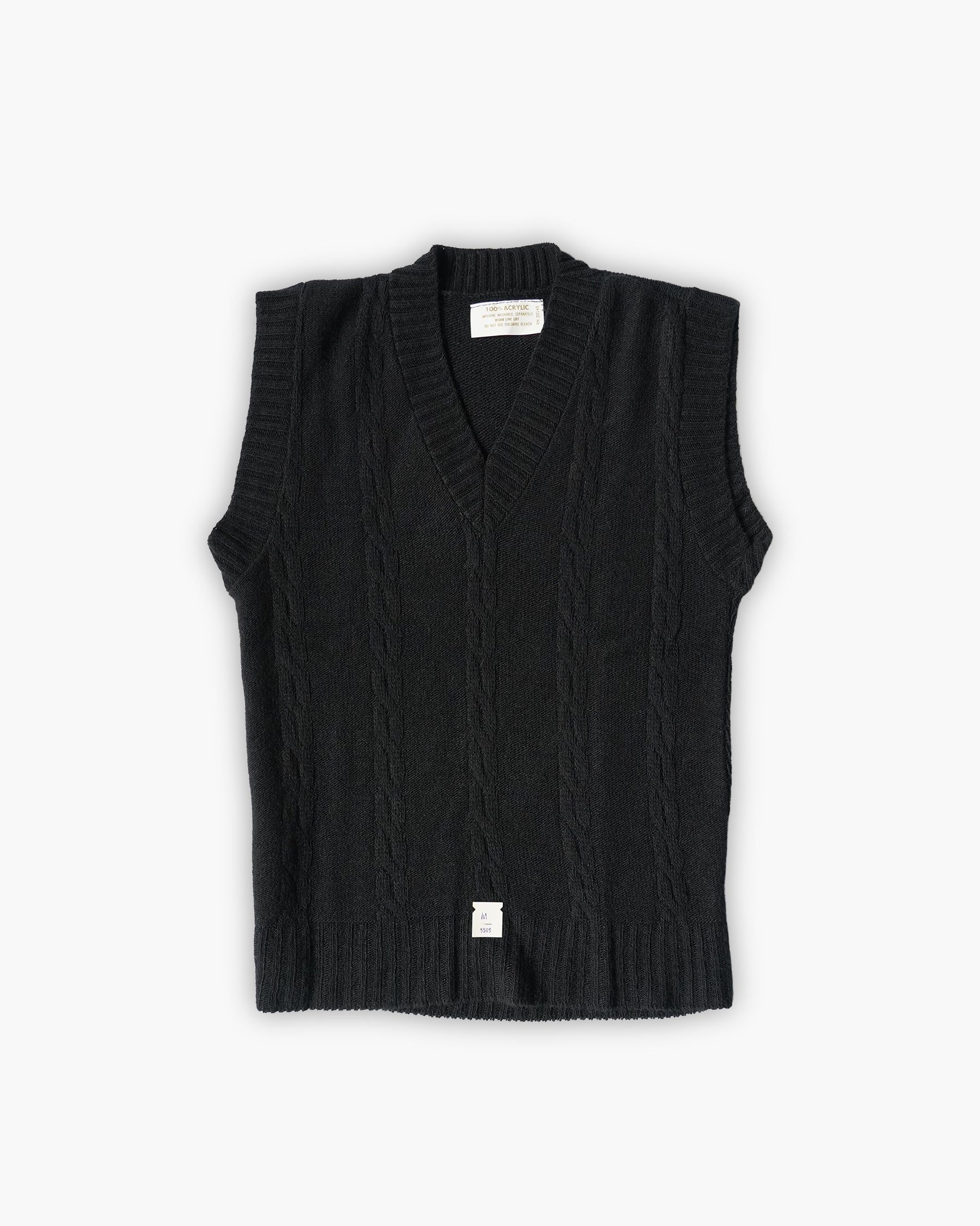 Acrylic Knit Vest - Black