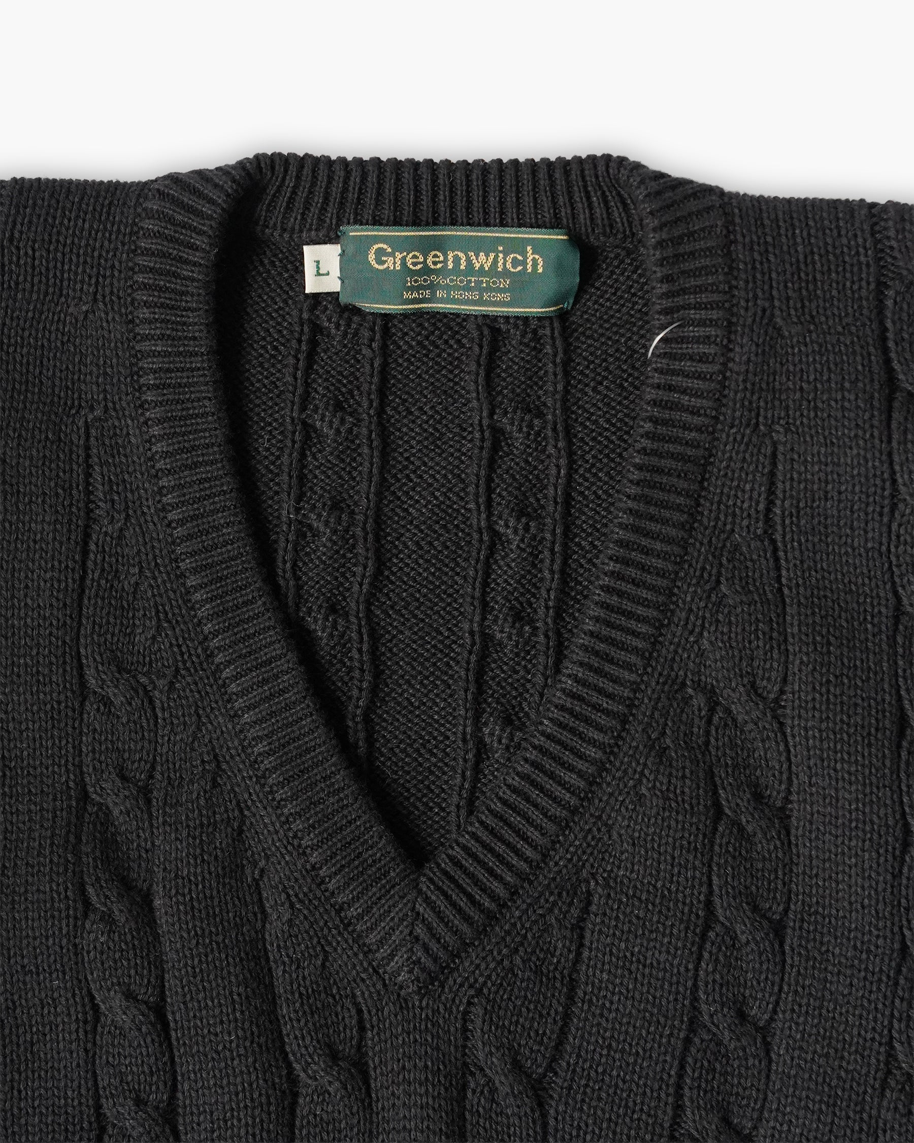 Cotton Knit Vest - Black