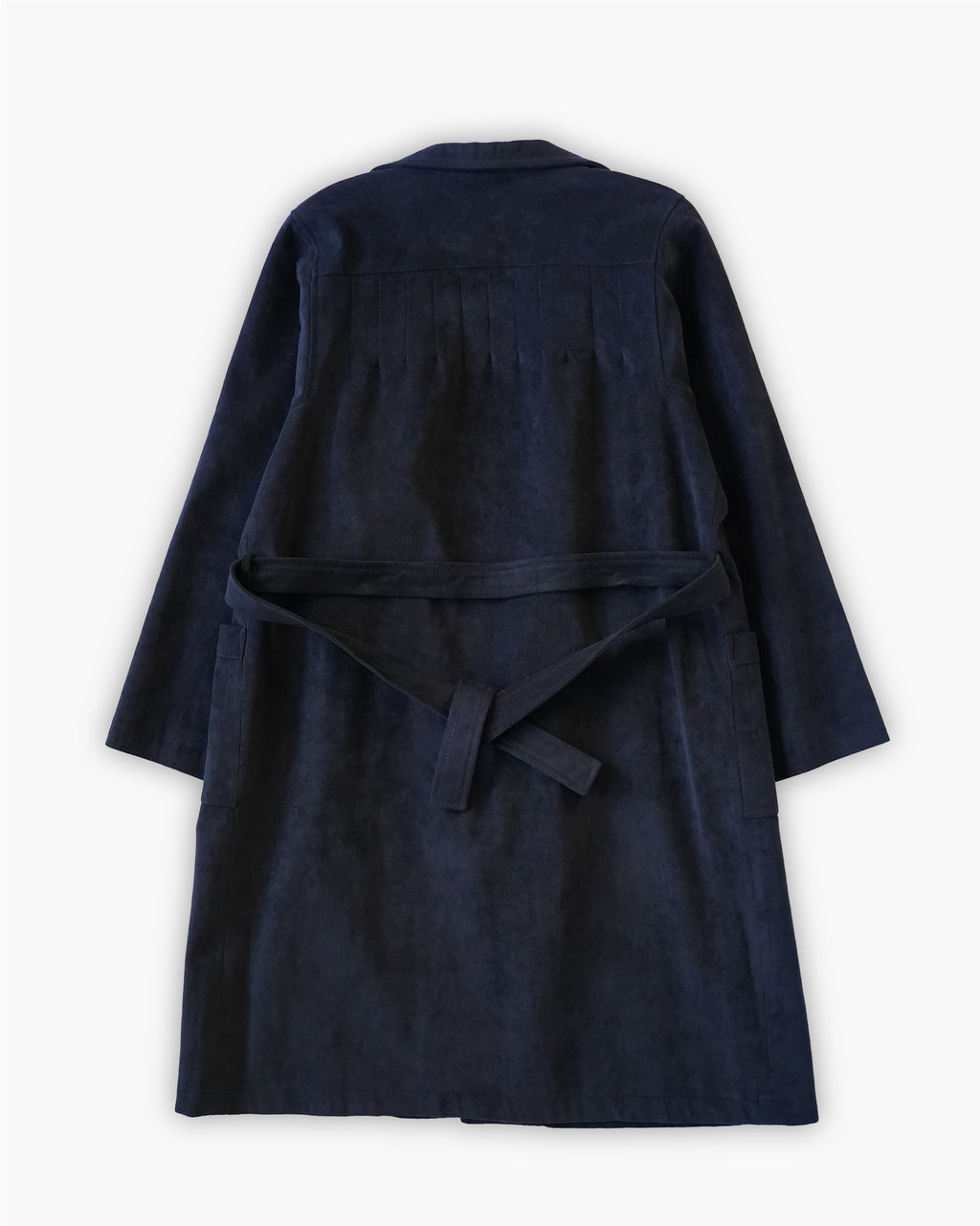 Navy Suede Coat w/ Belt