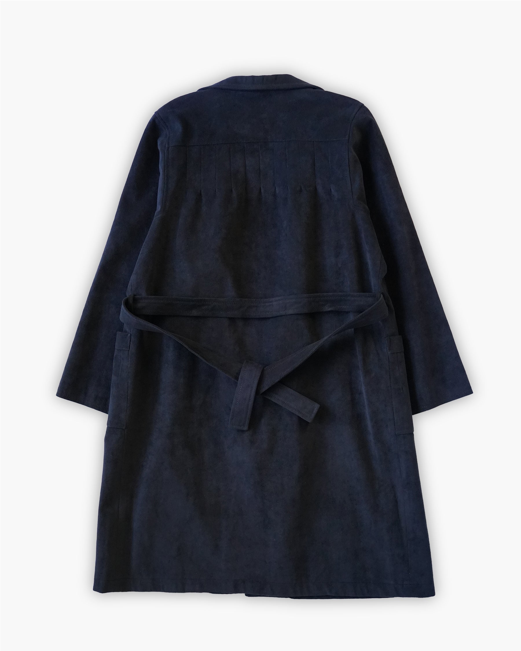 Navy Suede Coat w/ Belt