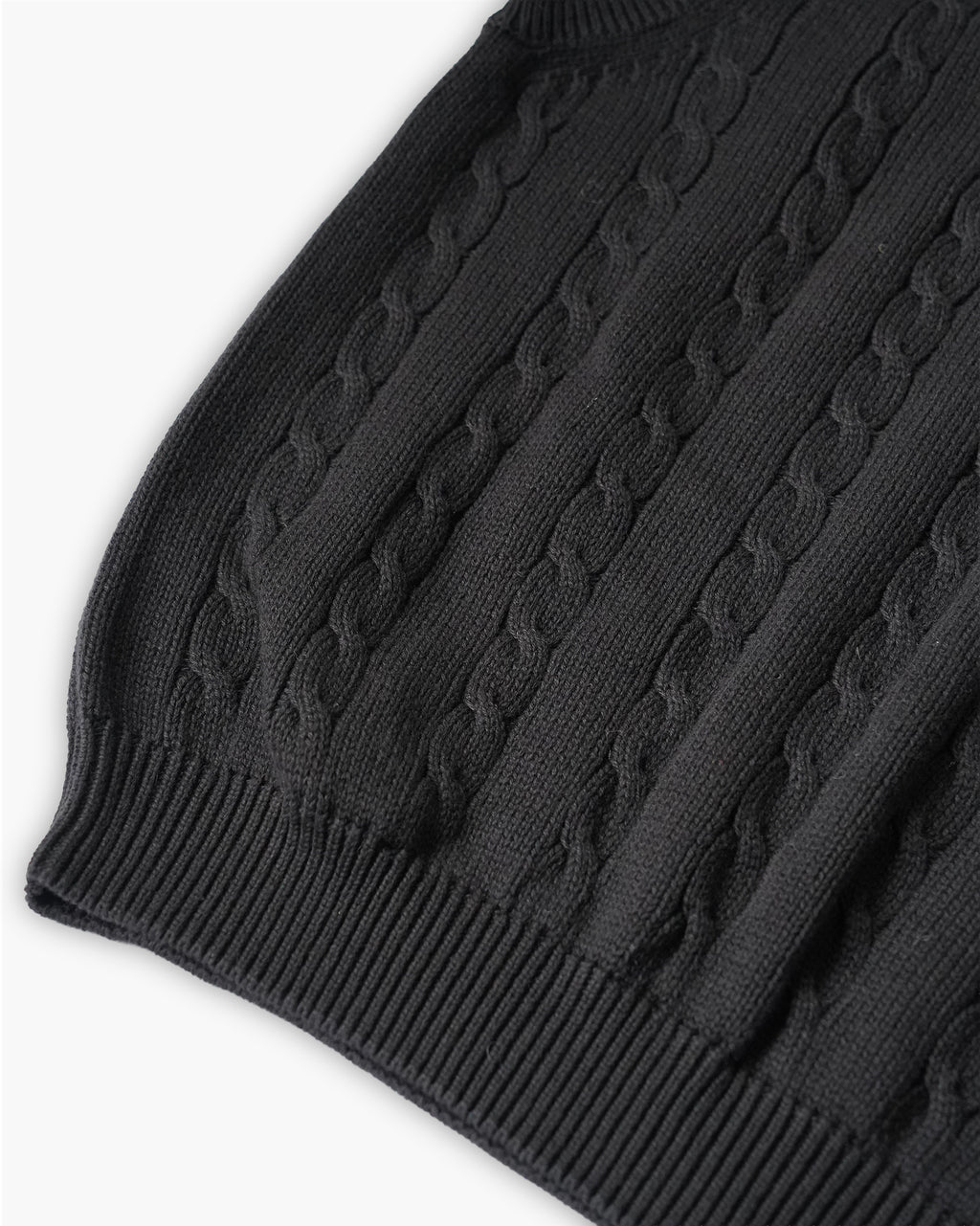 Cotton Knit Vest - Black