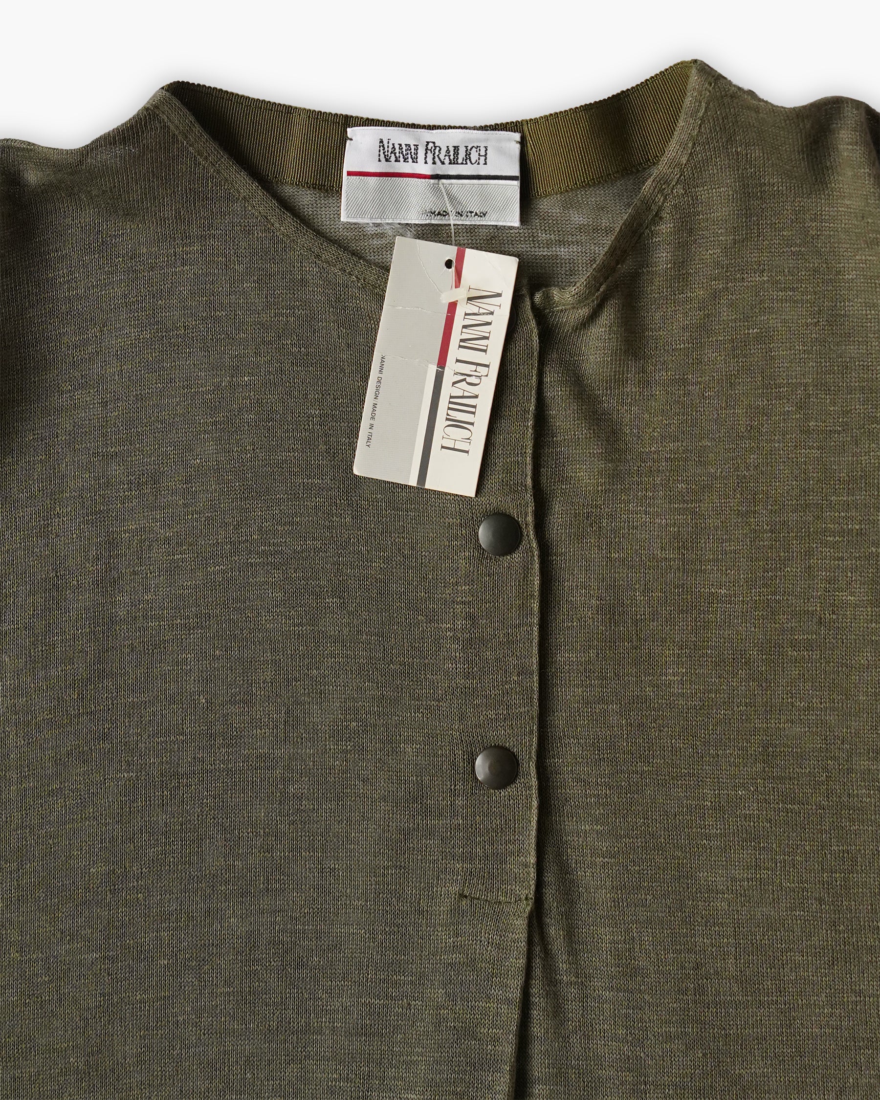 Open-Weave Henley T-Shirt - Khaki