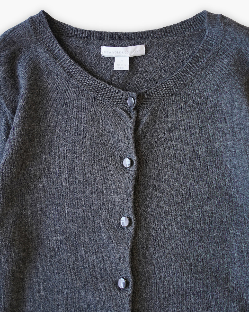 Cotton Rayon Blend Cardigan - Grey