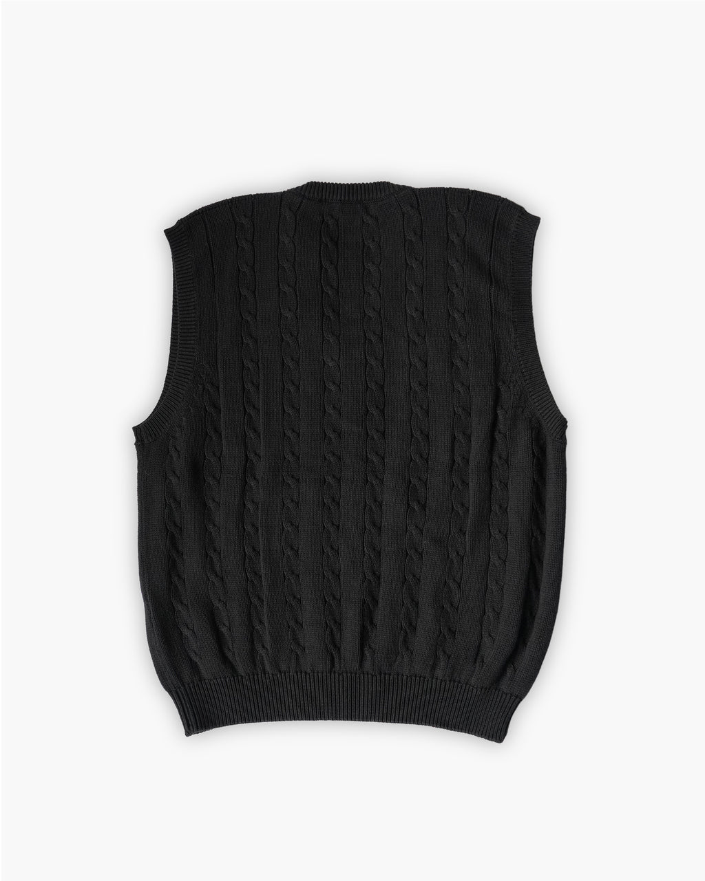Cotton Knit Vest - Black