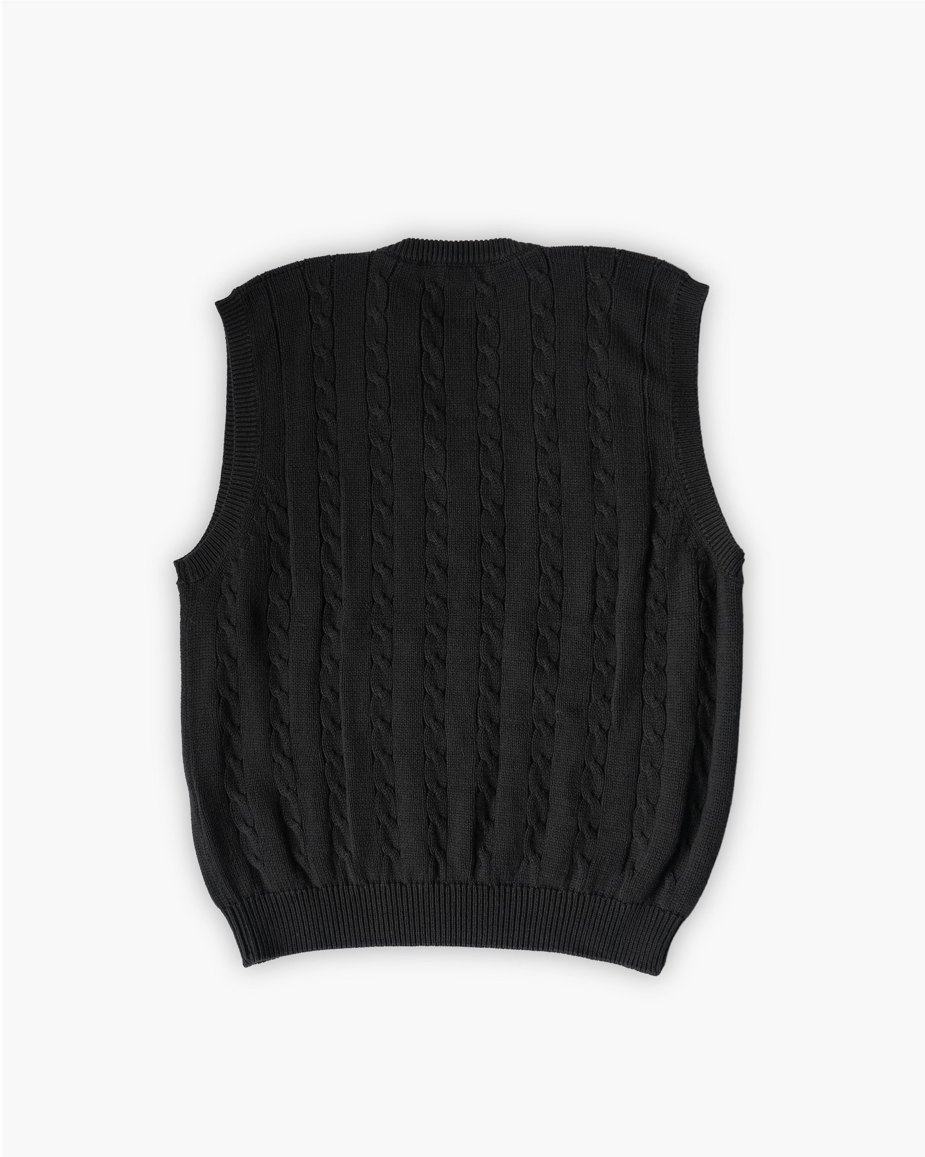 Cotton Knit Vest - Black