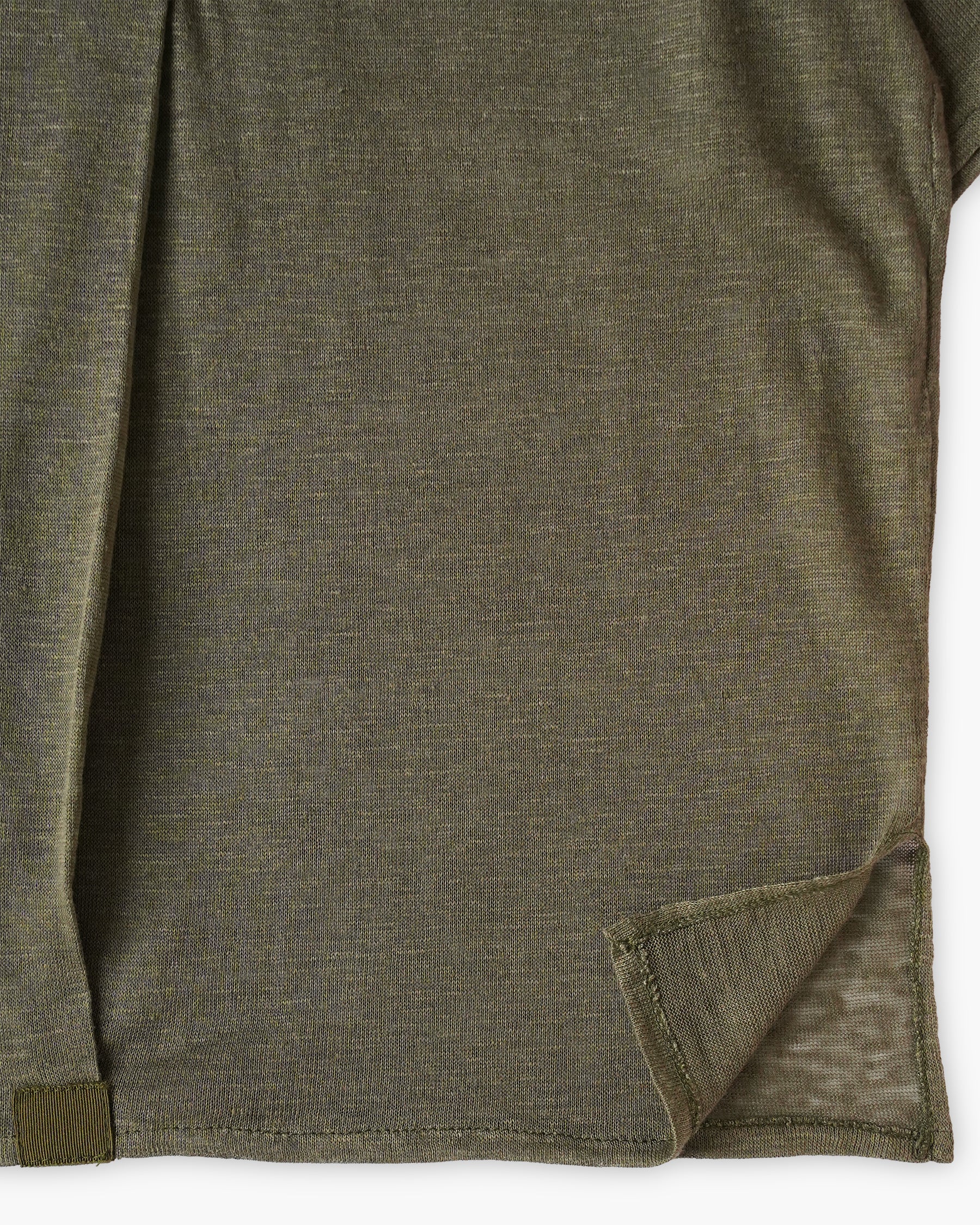 Open-Weave Henley T-Shirt - Khaki