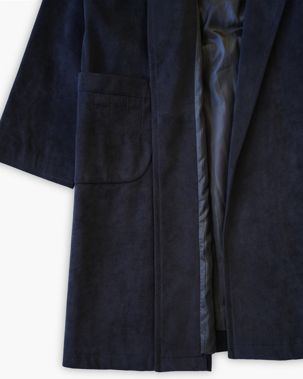Navy Suede Coat w/ Belt