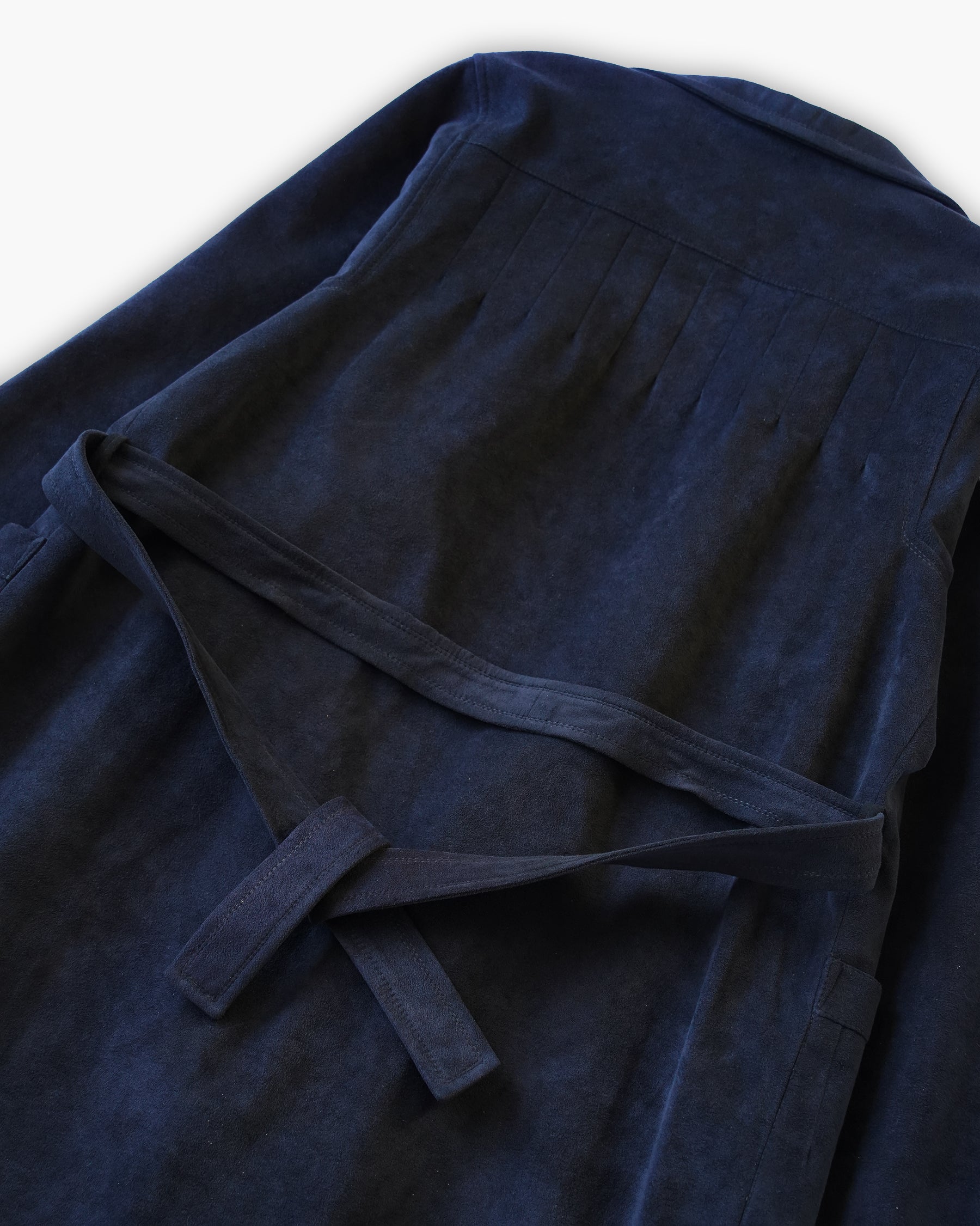 Navy Suede Coat w/ Belt