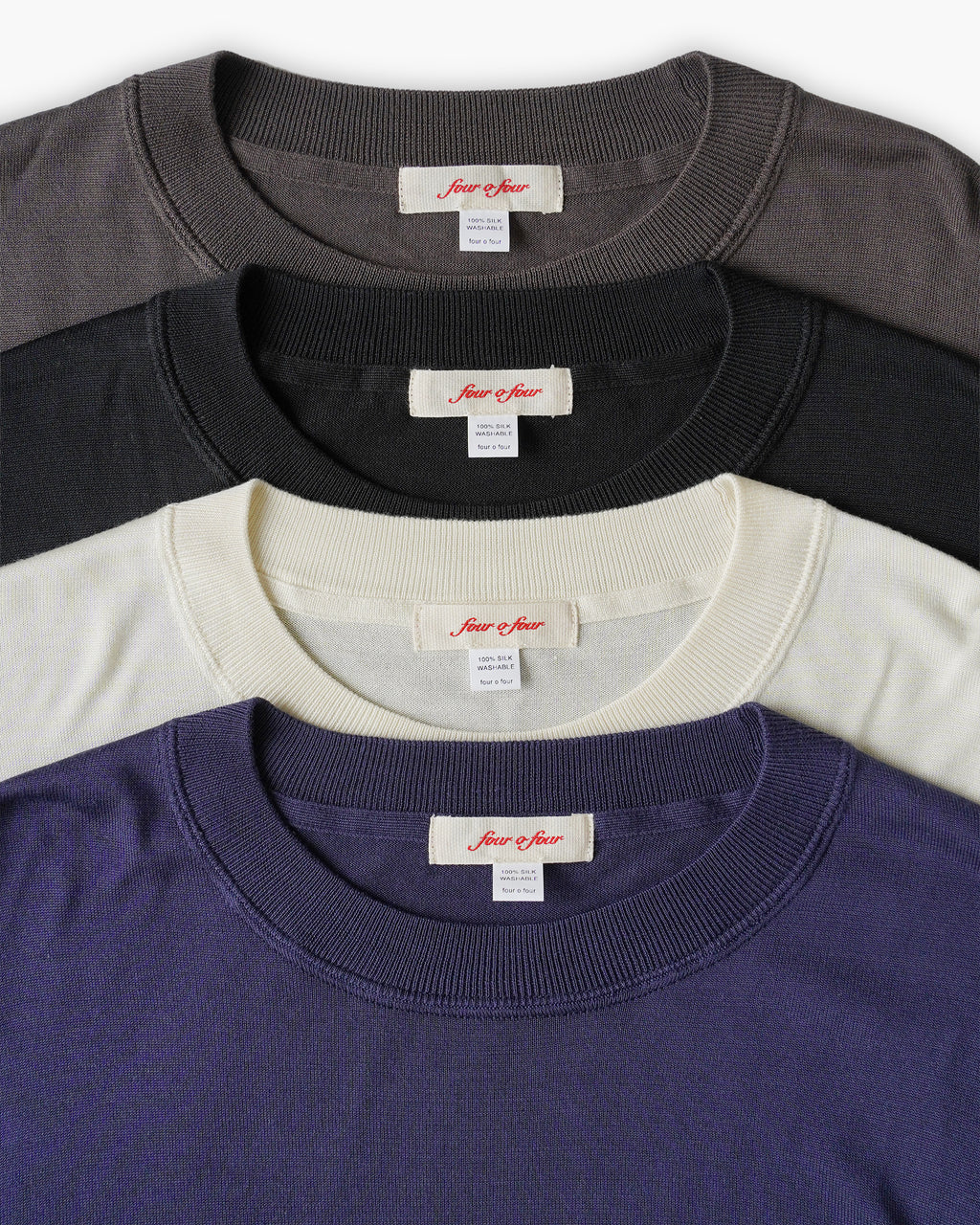 100% Washable Silk Tee L/S - Ivory