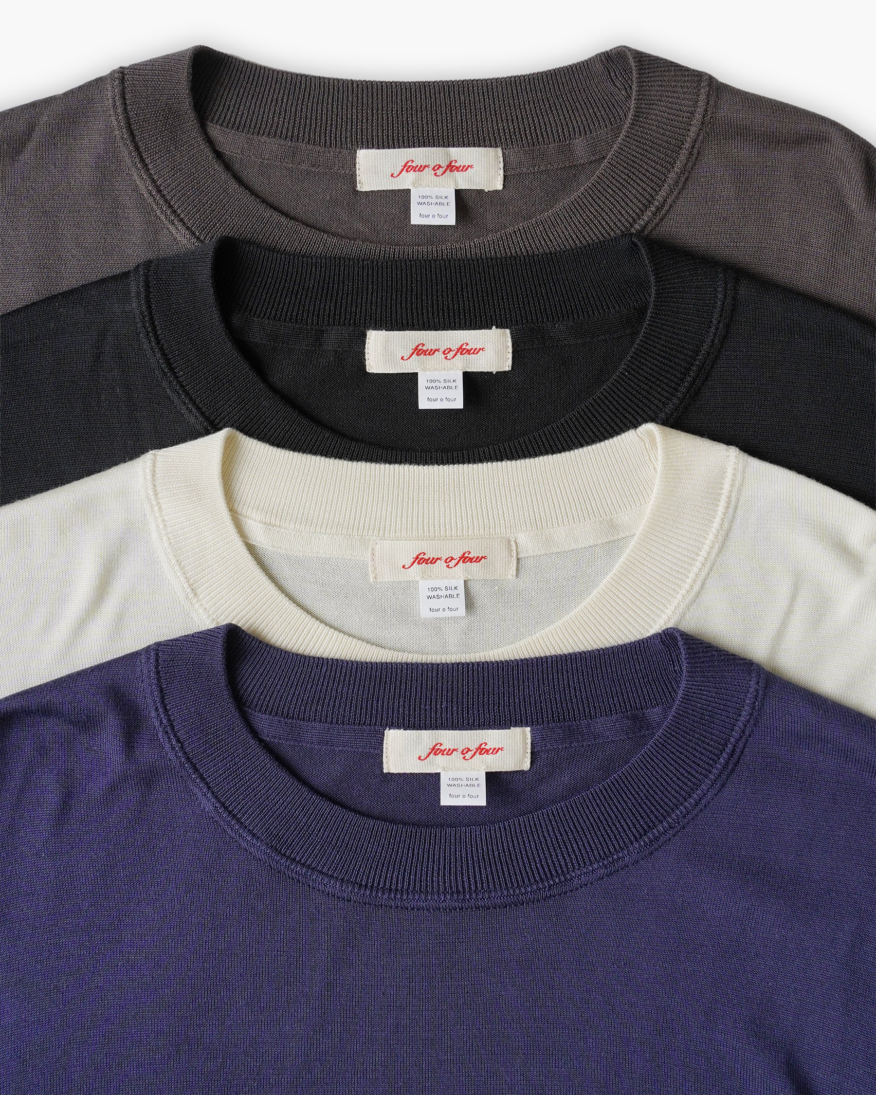 100% Washable Silk Tee L/S - Ivory