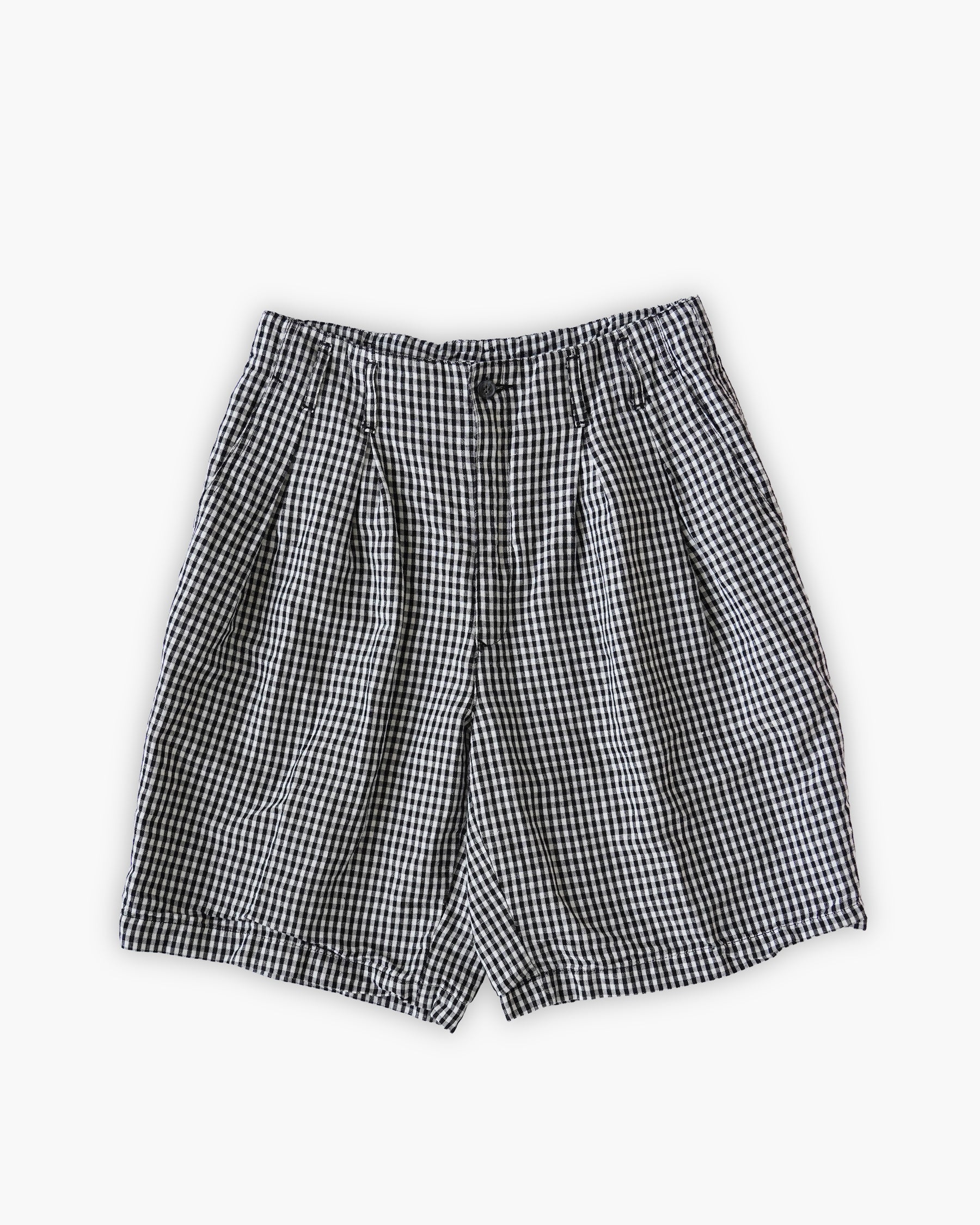 "GOOUCH" Linen Cotton Gingham Shorts