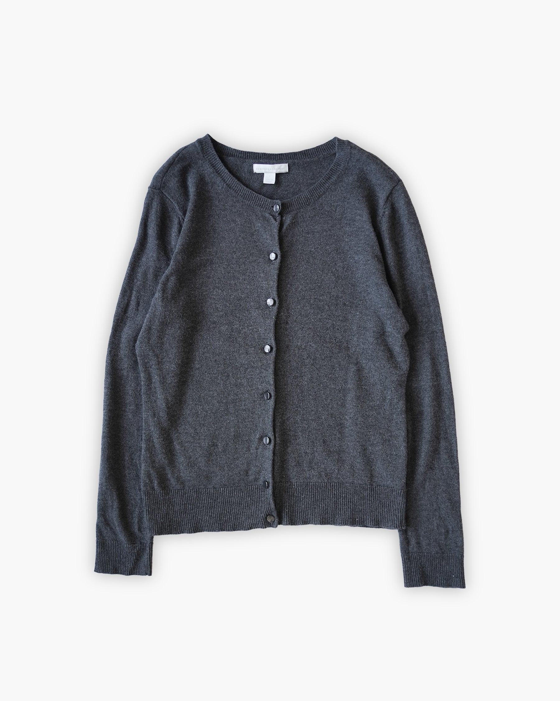 Cotton Rayon Blend Cardigan - Grey