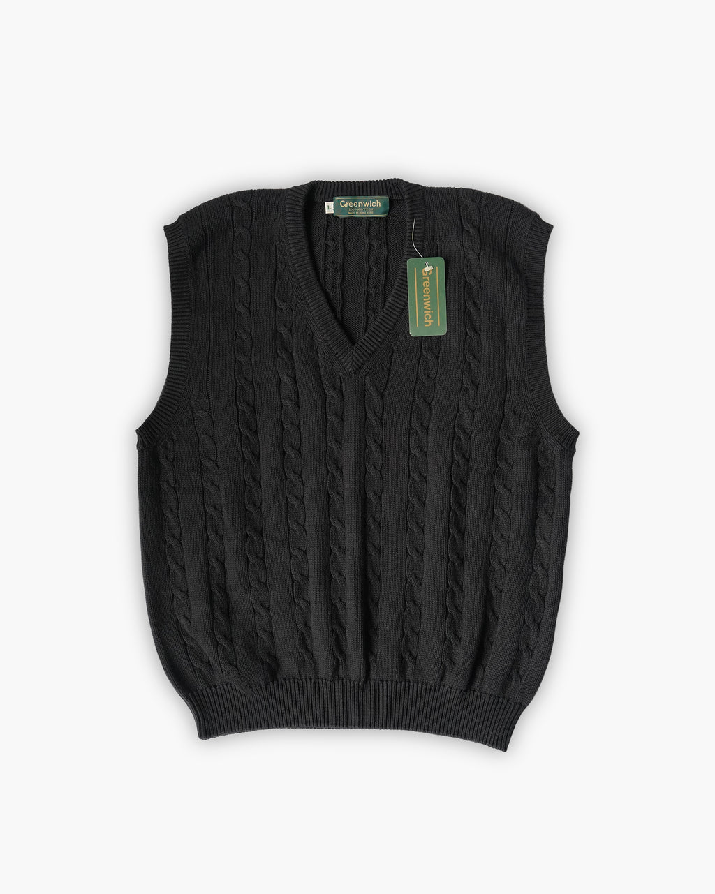 Cotton Knit Vest - Black