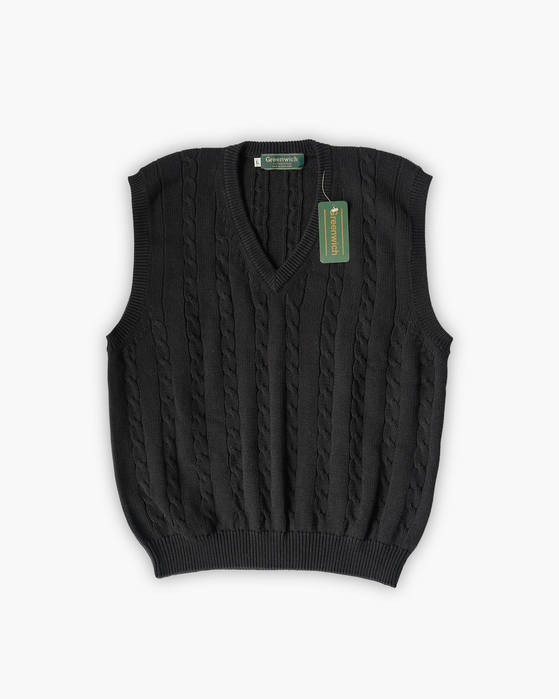 Cotton Knit Vest - Black