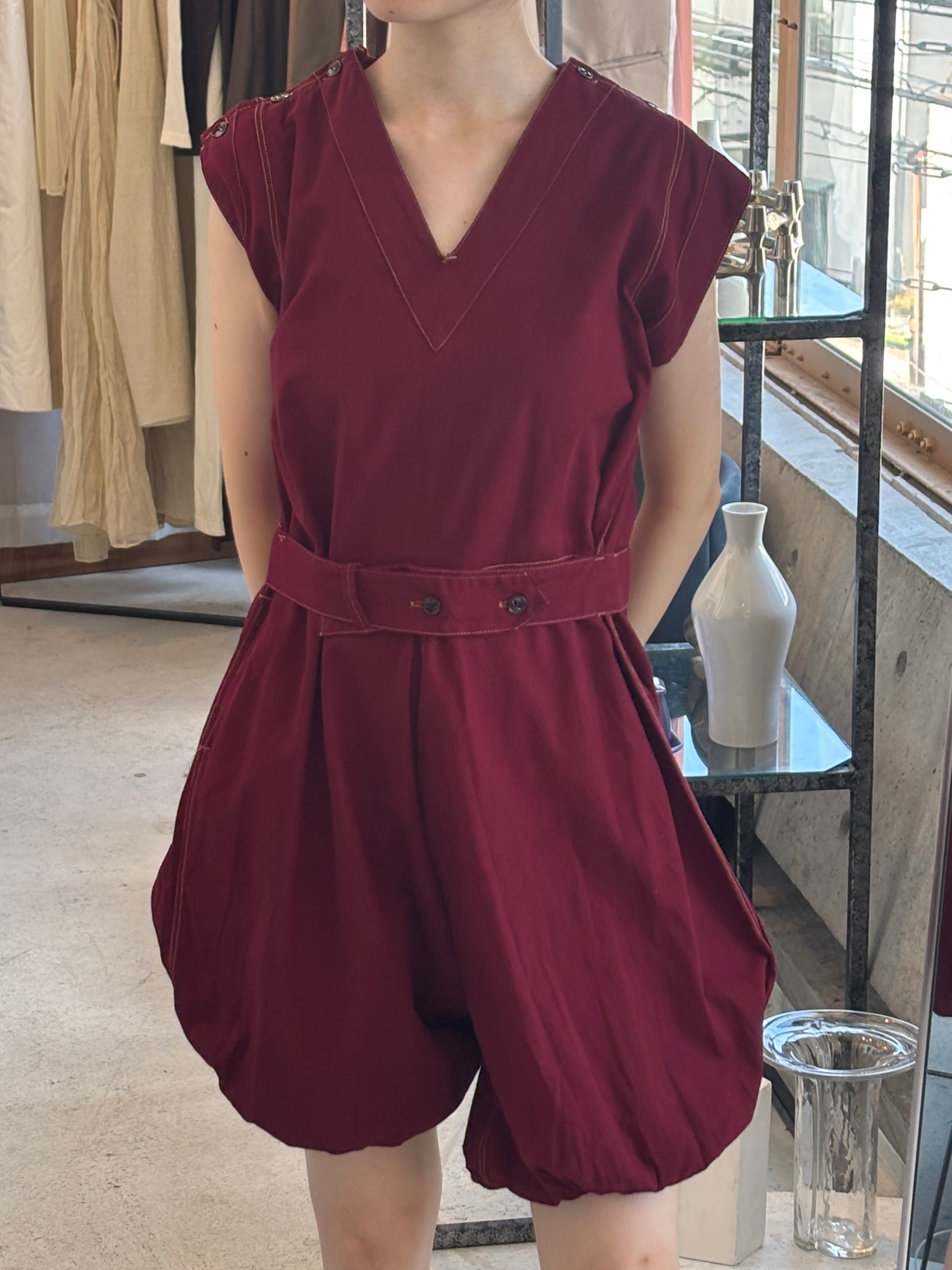 Sleeveless Cotton Jumpsuit
