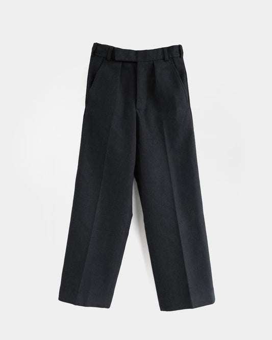 Wool x Poly Black Trousers Made in UK