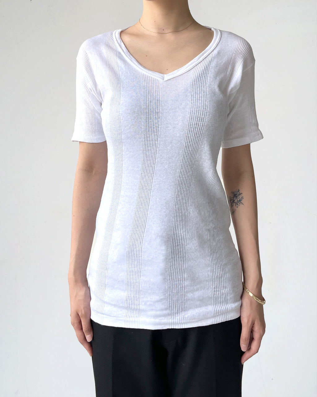 Miller White V-Neck Tee