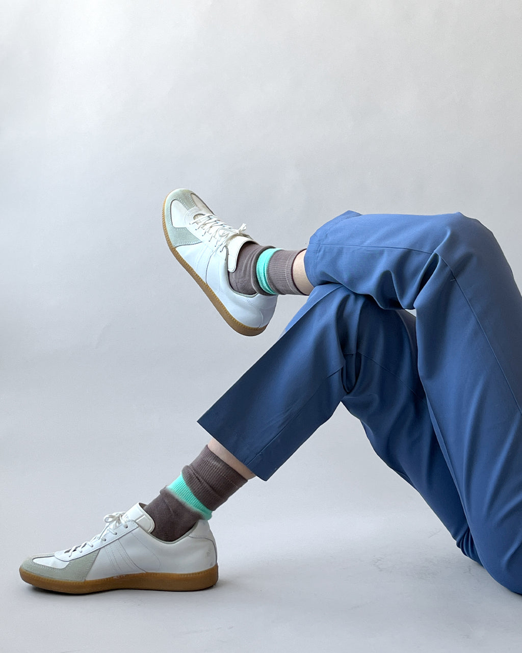 404 Gradation Pile Socks - Mint × Dark Gray