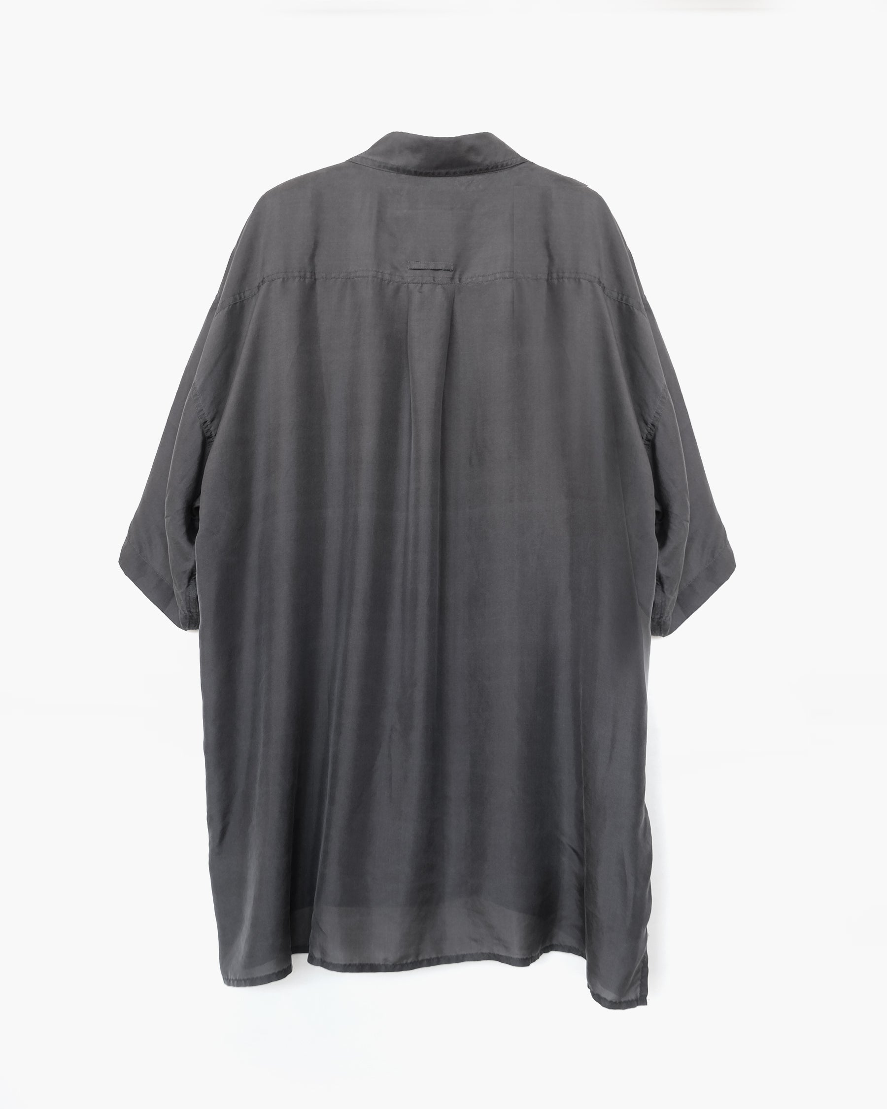 S/S Silk Shirt - Charcoal