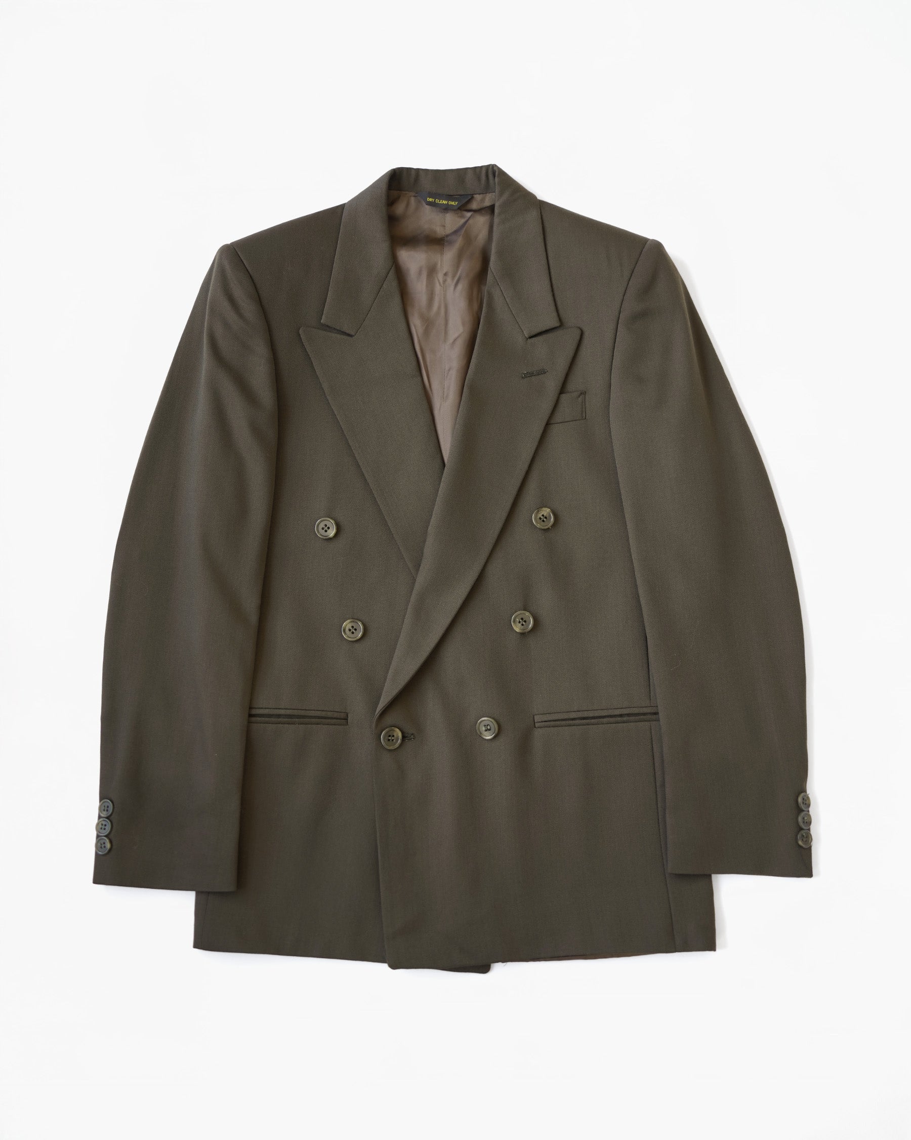 Double Breasted Suit in Olive Tone