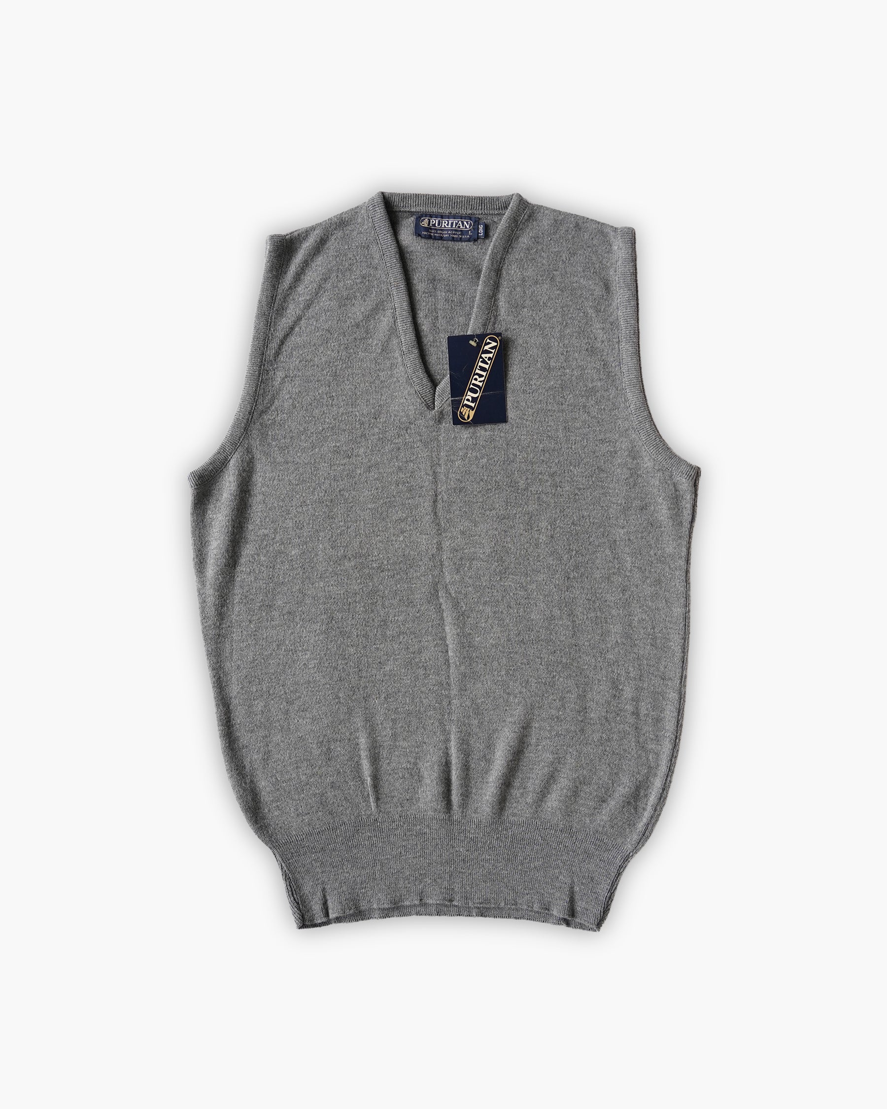 Acrylic Knit Vest - Gray
