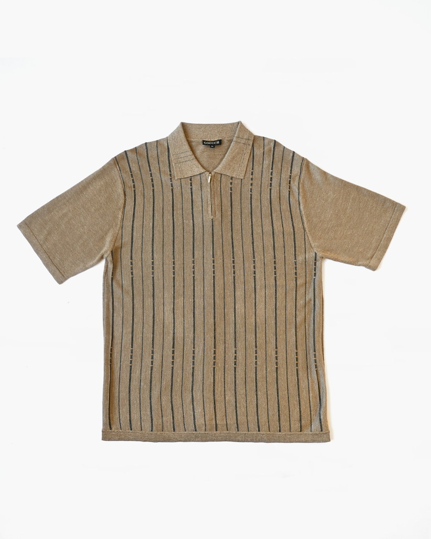 Pull Over Zip Polo - Beige