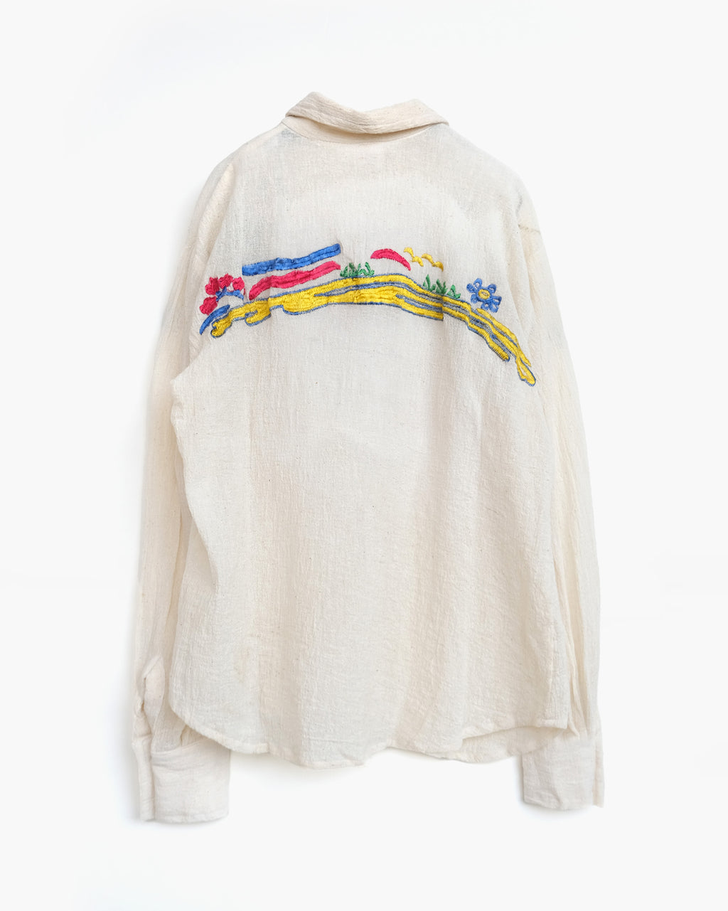 70's Hand Embroidered Gauze Shirts