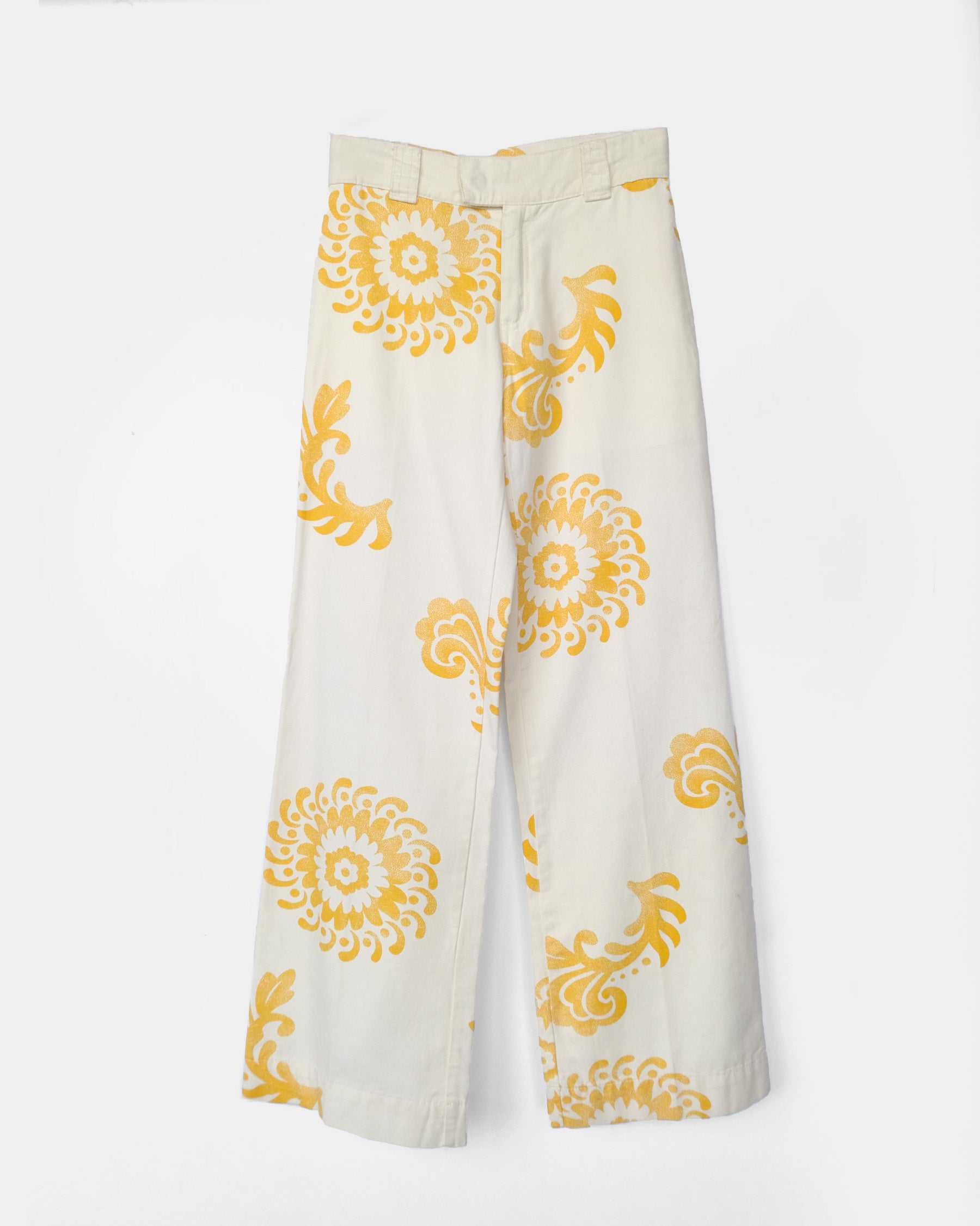 70's Printed Cotton Pants