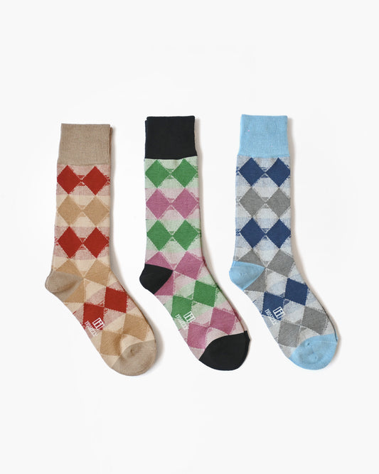 【YOU SAVE 10%】Diamond Socks / SET OF 3